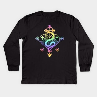 Marie Laveau Sigil Veve Voodoo Hoodoo Kids Long Sleeve T-Shirt